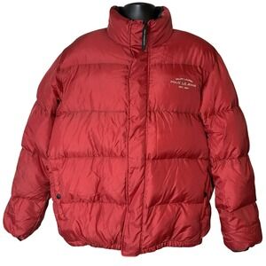 Vintage‎ Ralph Lauren Polo Jeans Co Y2K  Red Down Puffer Jacket XL Embroidered
